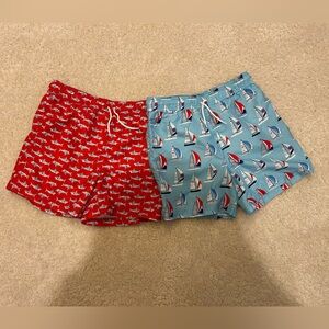 Bundle of 2 Janie & Jack Boy’s Swim Trunks in Size 8 (Sharks & Sailboats)